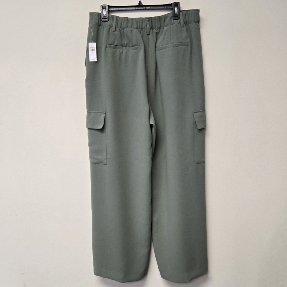 Gap High Rise Easy Wide Leg Cargo Trousers Sage Green 16 - Picture 5 of 10